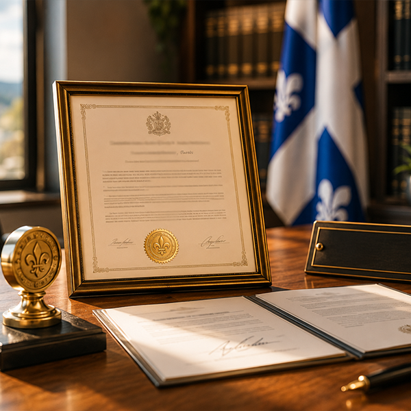 Contact - Certificat dans un environnement de bureau.