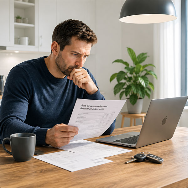 Ressources - Une homme devant son ordinateur qui essai de comprendre son assurance