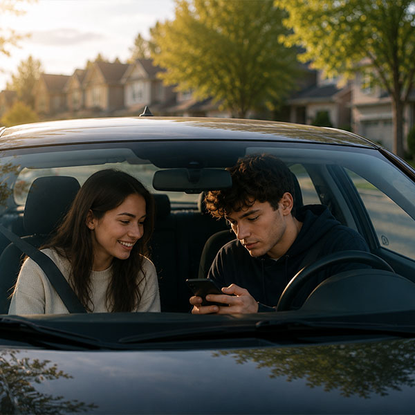 Ressources - Deux jeunes assis dans leur voiture